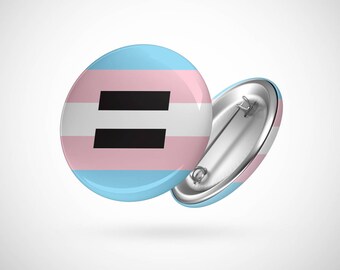 Trans Equality  — 2.25" Pinback Pin Button Badge LGBTQ