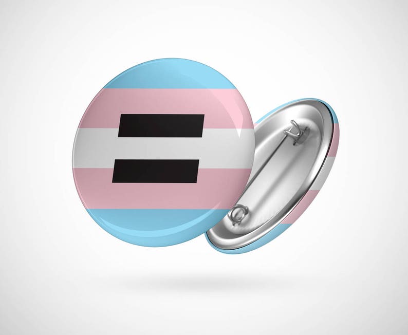 Trans Equality 2.25 Pinback Pin Button Badge LGBTQ immagine 1