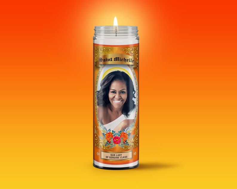 Progressive Prayer Candles Warren Mueller Abrams Obama Pelosi Notorious RBG AOC Biden Elijah Feminist Bernie Sanders Michelle Obama