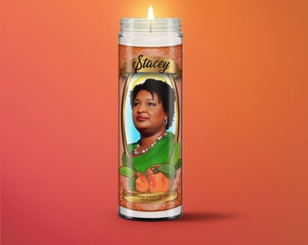 NEW! Stacey Abrams Saint of the New South Candles 8" Unscented Patron Saints of The new Georgia Ossoff Warnock Stacey Abrams Candle