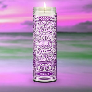 A Wise Woman Once Said... Vintage-look Prayer Inspirational Funny Candle Unscented 8 White Vintage Prayer Candle Funny Gift May Your Choices