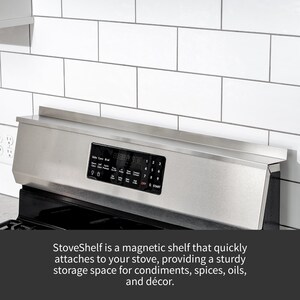 StoveShelf 30 Stainless Steel Magnetic Stove Shelf for Kitchen Stove by StoveShelf Free Shipping Nationwide image 2