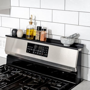 StoveShelf 30 Stainless Steel Magnetic Stove Shelf for Kitchen Stove by StoveShelf Free Shipping Nationwide Black