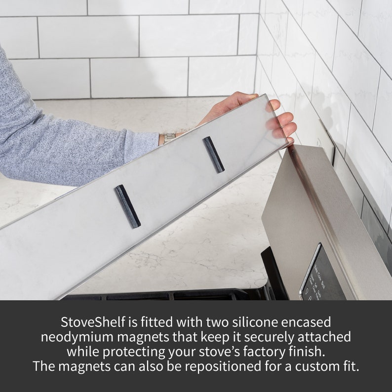 StoveShelf 30 Stainless Steel Magnetic Stove Shelf for Kitchen Stove by StoveShelf Free Shipping Nationwide image 4