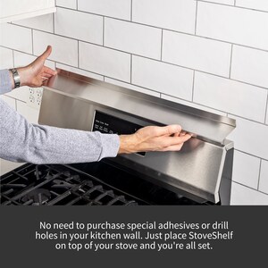 StoveShelf 30 Stainless Steel Magnetic Stove Shelf for Kitchen Stove by StoveShelf Free Shipping Nationwide image 3