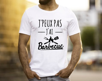 Tee shirt humour j'peux pas j'ai barbecue, tee shirt homme, cadeau homme