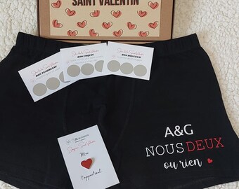 Coffret saint Valentin personnalisé, box nous deux, coffret cadeau homme, collection NOUS DEUX