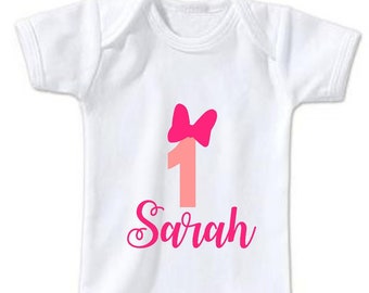 Baby girl bodysuit 1 year birthday, first birthday, personalized bodysuit, baby gift, 1 year old gift