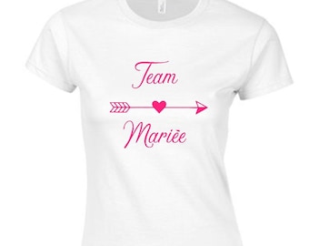 T-shirt EVJF Team de la future mariée, enterrement vie de jeune fille, équipe de la mariée