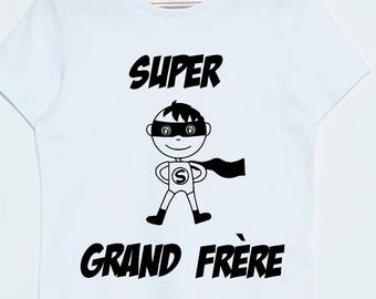 tee shirt super grand frère, annonce grossesse, futur grand frère, superhéro