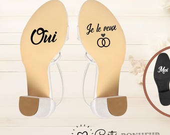 Wedding shoe stickers, yes I do stickers, shoe stickers, choice of colors