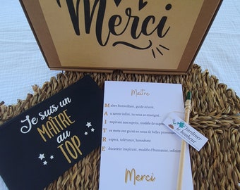 Coffret merci maître , cadeau de fin d'année, coffret maître, cadeau maître