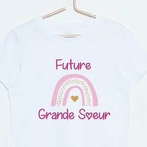 t-shirt announces future pregnancy super big sister, pregnancy announcement, future big sister, rainbow