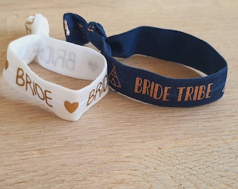 EVJF bride tribe navy blue bracelet, team bride elastic, bridal team, EVJF accessories