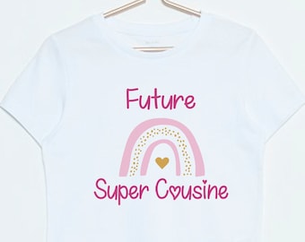 tee shirt annonce grossesse future super cousine, future cousine arc en ciel, super cousine