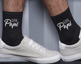 Chaussettes personnalisées super papi, chaussettes papi, chaussettes papa, tonton parrain, frère, cadeau personnalisé