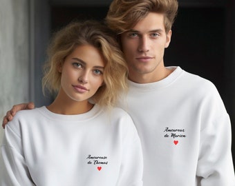 Couple sweatshirt in love, matching couple sweatshirt Valentine's Day gift, couple gift, personalized couple Valentine's Day gift