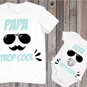 Mini maglietta papà, maglietta abbinata papà e bambino, papà super cool, completo abbinato