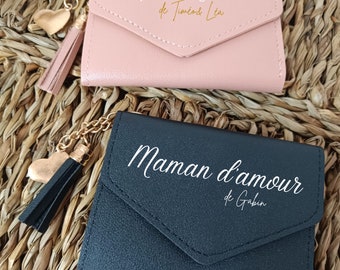 Cartera personalizada imitación piel, cartera personalizada, tarjetero personalizado, regalo mamá, Día de la Madre