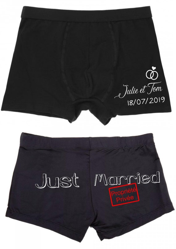 Cale on homme just married personnalis boxer mari cadeau mariage futur mari