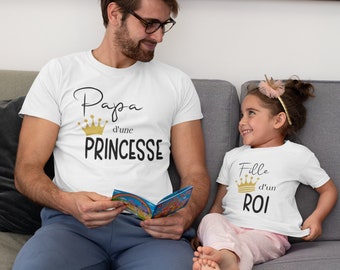 Camiseta de princesa para papá, camiseta a juego para papá e hija, papá y mini, papá e hijo, conjunto a juego