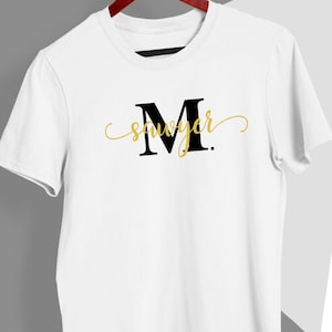 couple t-shirt mr. and mrs. and last name, day after the wedding, just married, couple t-shirt
