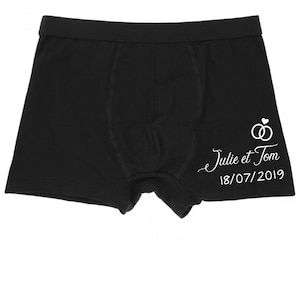 Personalized just married men&#39;s boxer shorts, groom&#39;s boxer shorts, wedding gift, future groom