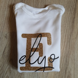 Camiseta personalizada inicial nombre, top personalizado
