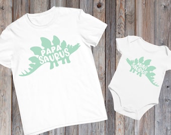 Tee shirt papa mini, tee shirt matchy papasaurus minisaurus, papa et enfant, tenue assortie