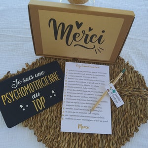 Coffret merci Psychomotricienne , cadeau de fin d'année, coffret psychomotricienne, cadeau psychomotricienne
