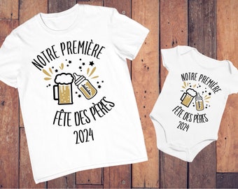 Erstes Vatertags-T-Shirt, personalisiertes Vatertagsgeschenk, Mini-Papa, passendes T-Shirt für Papa und Baby, passendes Outfit