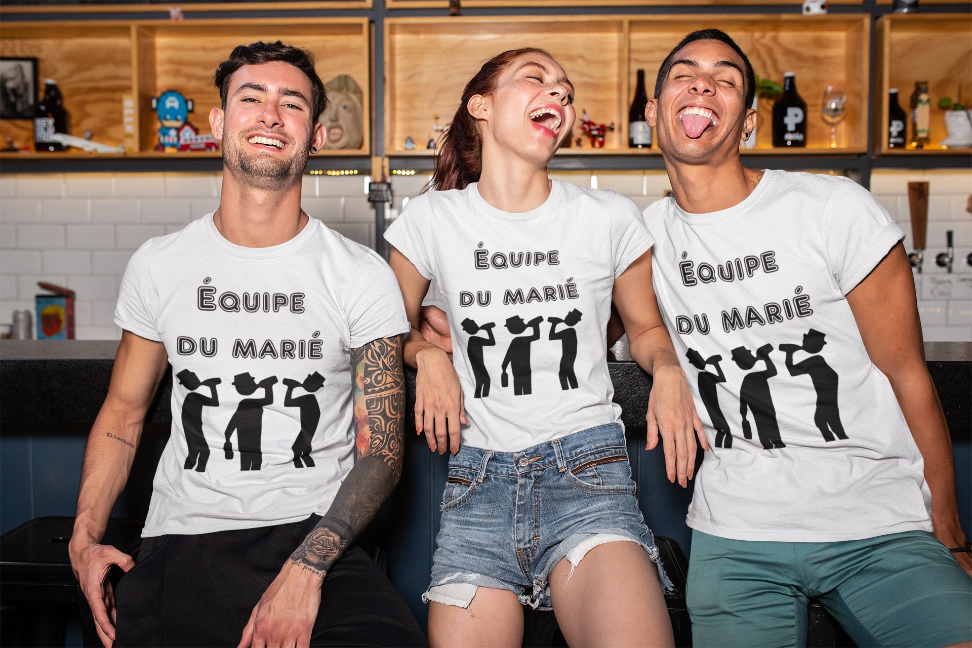 Discover EVJG EVJH Équipe Du Mari T-Shirts Familiaux Assortis