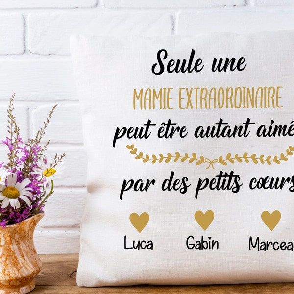 Coussin Mamie personnalisé, cadeau fête des grands mères /Mamie , cadeau mamie