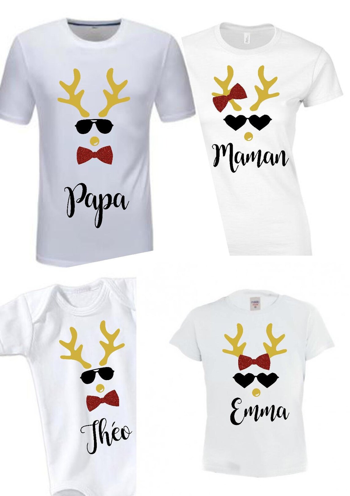 Tee shirt noel famille noël personnalisé tenue noël enfant Etsy
