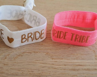 EVJF bracelet flashy pink tribe bride, elastic team bride, bridal team, EVJF accessories