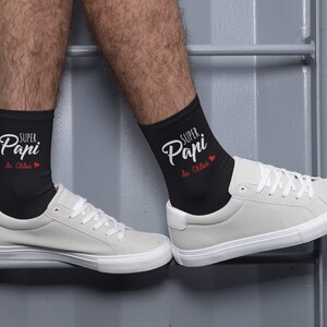 Chaussettes personnalisées super papi, chaussettes papi, chaussettes papa, tonton parrain, frère, cadeau personnalisé image 2