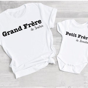 Regalo di nascita personalizzato super grande fratello maglietta e super piccolo fratello body, annuncio di gravidanza, futuro grande fratello