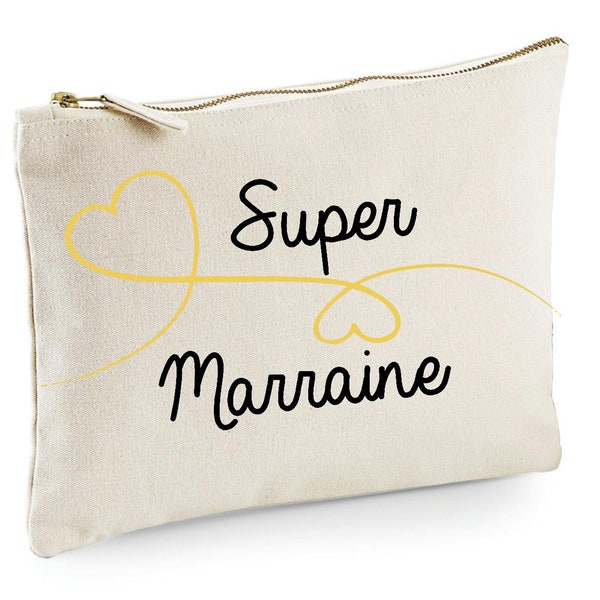 trousse super marraine, cadeau marraine, demande marraine, annonce marraine, cadeau baptême,pochette marraine