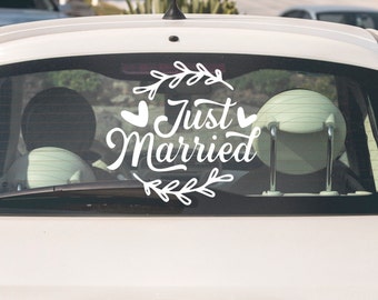 Wedding car sticker Just Married, car decoration, wedding decoration