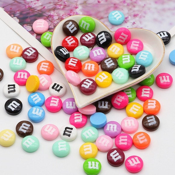 Assorted M&M Flatback Cabochons - Perfect for Slime, Crafts, and DIYS (Pick Your Amount + Assortment)