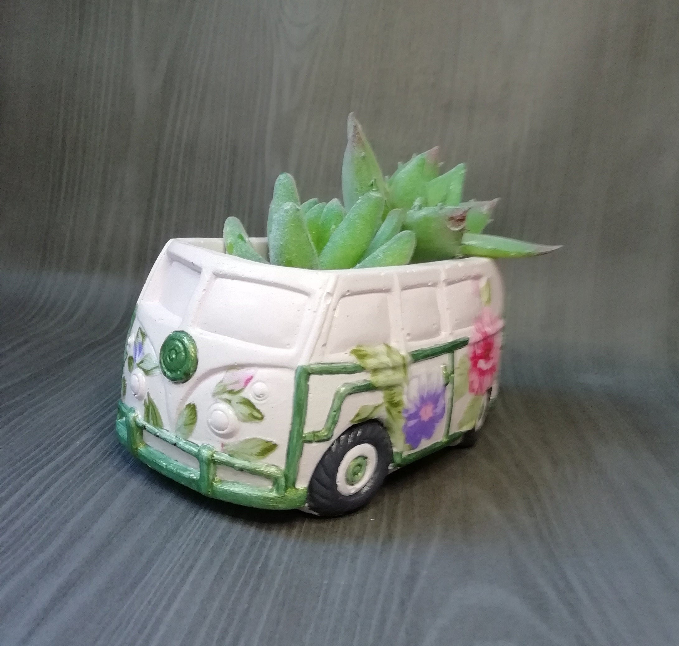 Pot Succulente - Combi Vw Pot Béton Décoratif Kombi Vw