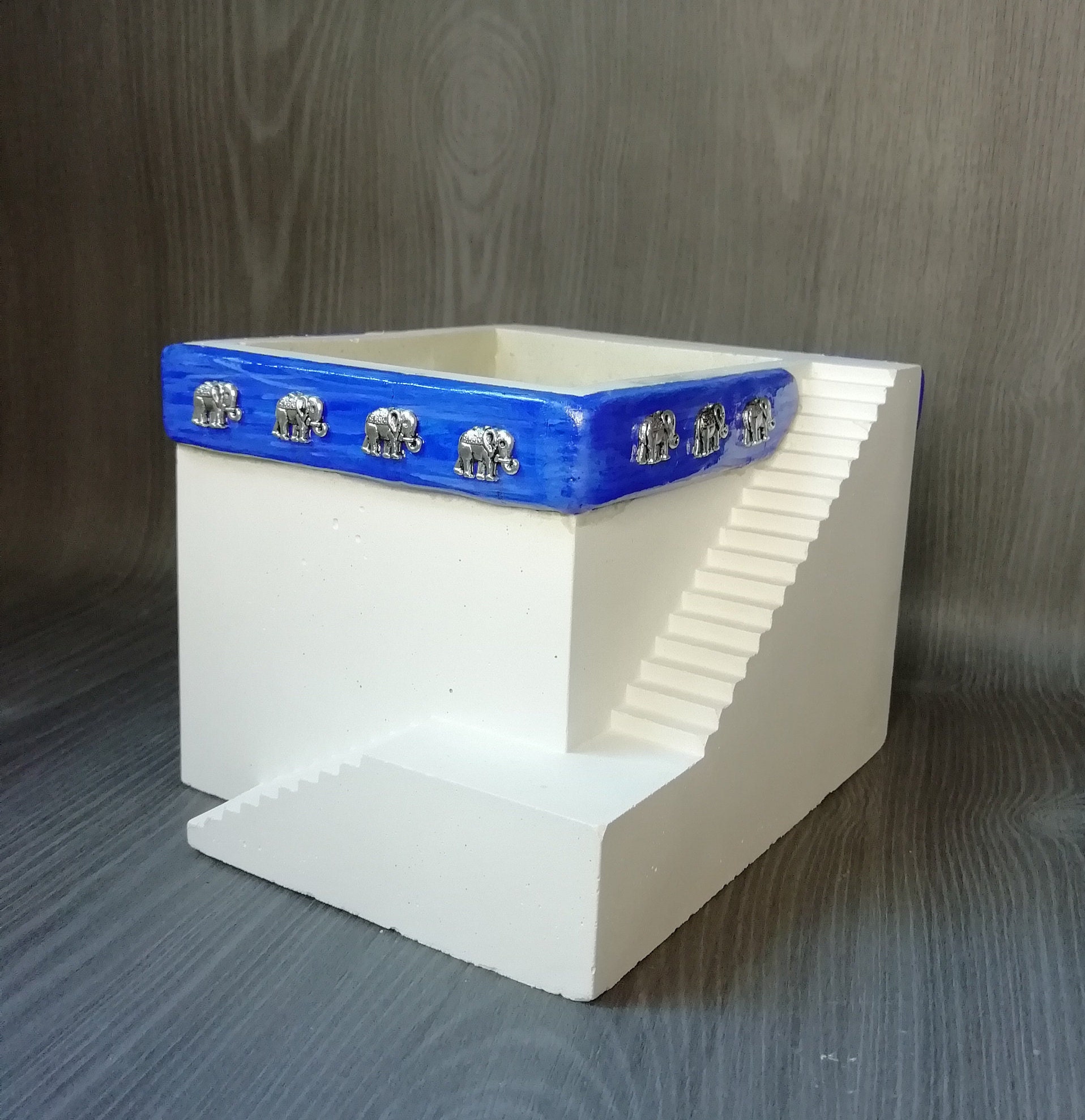 Cache-Pot Blanc et Éléphant