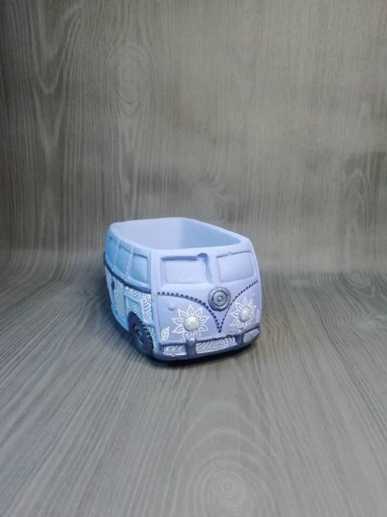 Cache Pot Voiture Vintage - Jardinière Hippie Combi Vw Kombi Van