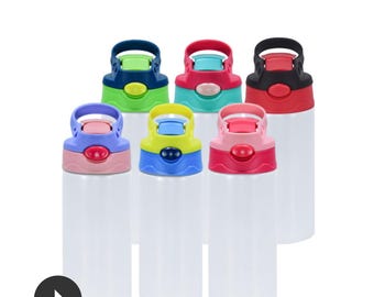 12oz Kids Flip Top Replacement Lid & Straw – New Style | Leak-Resistant Water Bottle Lid Only
