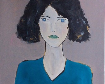 Tableau Femme portrait peinture femme acrylique