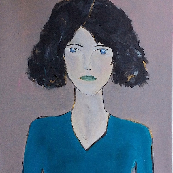 Tableau Femme portrait peinture femme acrylique