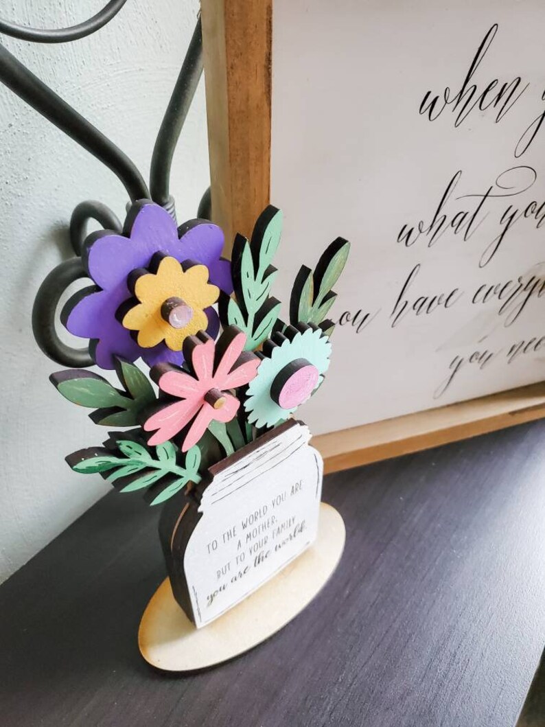 Download Mother's Day Mason Jar bouqet SVG file | Etsy