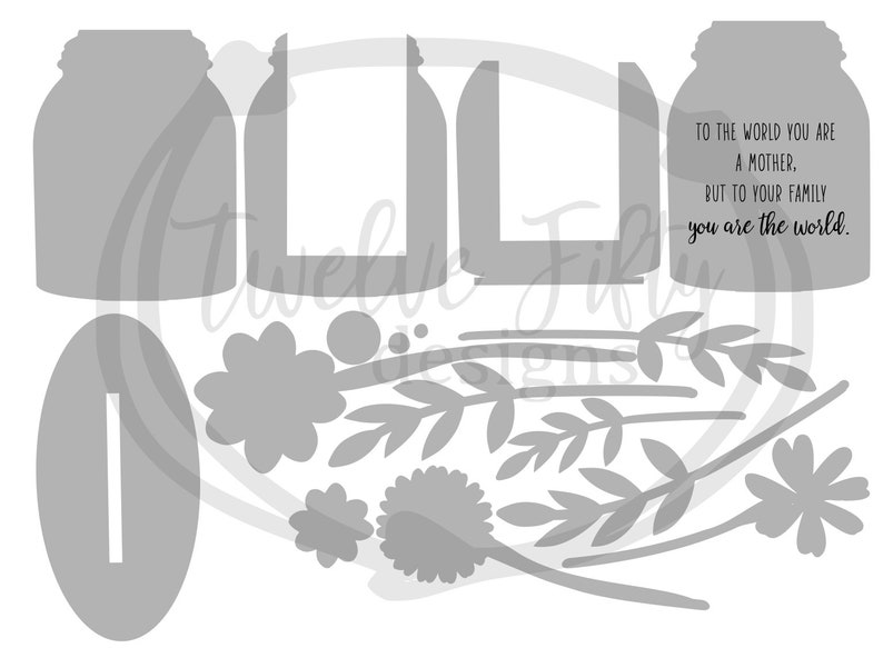 Download Mother's Day Mason Jar bouqet SVG file | Etsy