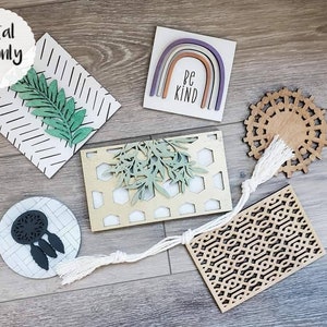 Boho Tier Tray Set, SVG, PDF, Digital File, Glowforge, Boss Laser Cut file