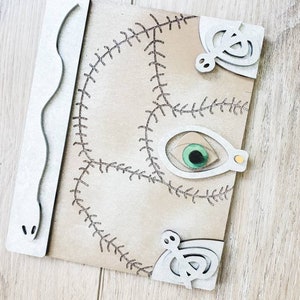 Halloween Tier Tray Laser Cut Set, Witch, BOOOOOK